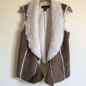 Suede and fur vest